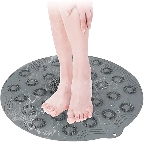 Bathroom Shower Mat, Non-Slip Silicone Foot Massage Bath Mat